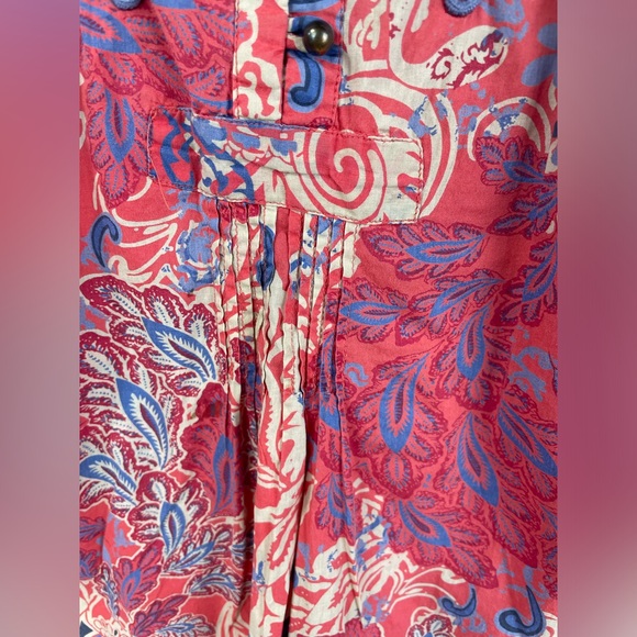 Charter Club Sleeveless Red and Blue Floral Soutache Braid Tunic 14 Women’s GUC - Picture 4 of 14